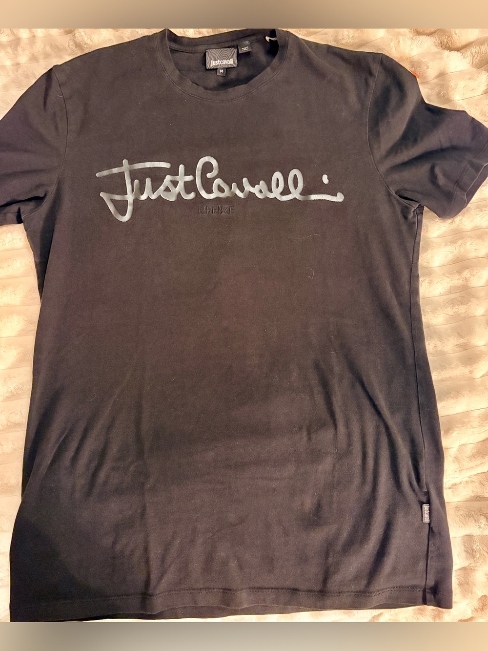 Just Cavalli Black Tee with Black Logo